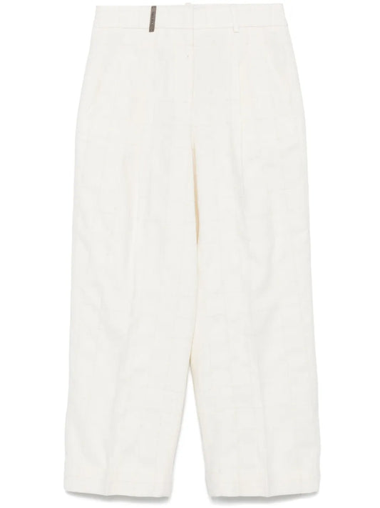 Bouclé-Pattern Trousers