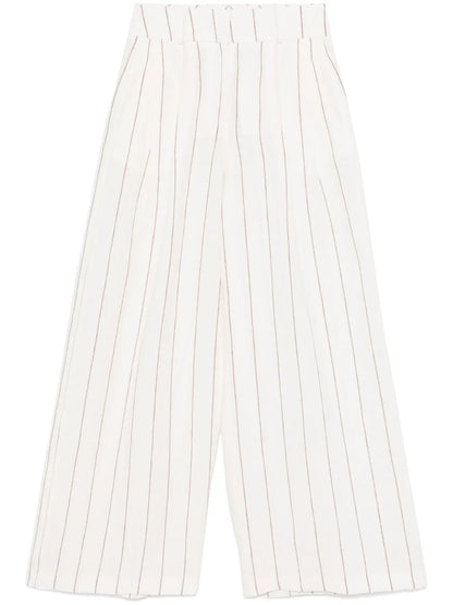 Pinstriped Linen Palazzo Pants