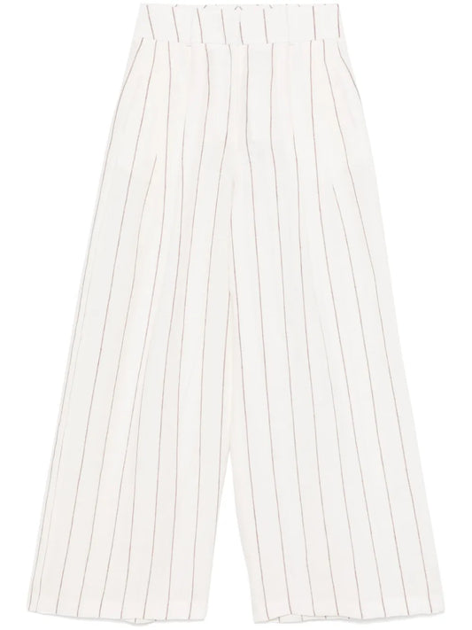 Pinstriped Linen Palazzo Pants