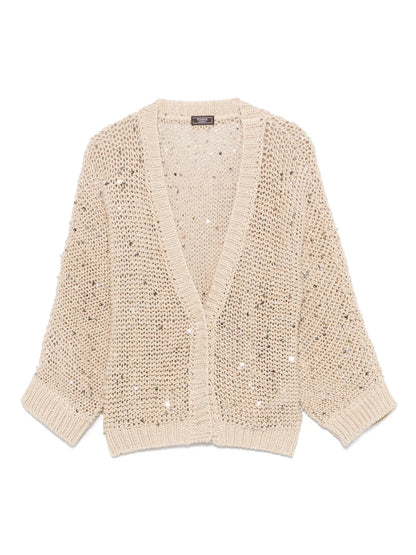 Sequin-Embellished Cotton Cardigan