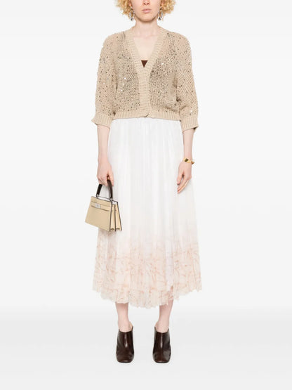 Sequin-Embellished Cotton Cardigan