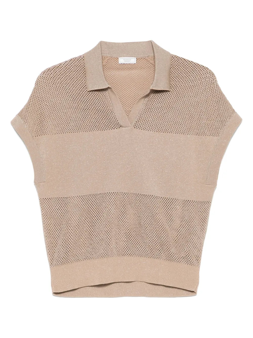 Lurex-Embellished Polo Top