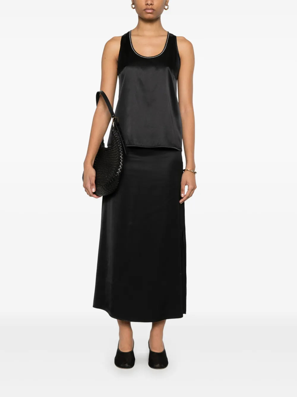 Satin Midi Skirt
