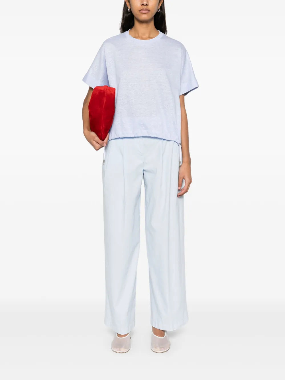 Pleated Straight-Leg Trousers