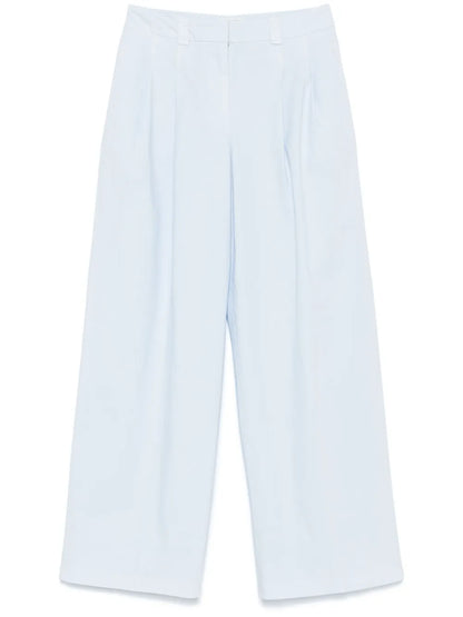 Pleated Straight-Leg Trousers