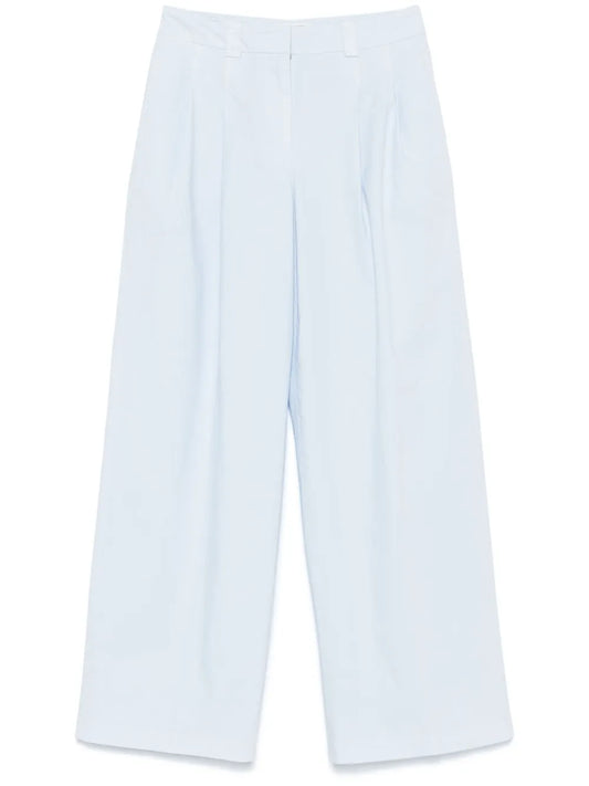 Pleated Straight-Leg Trousers