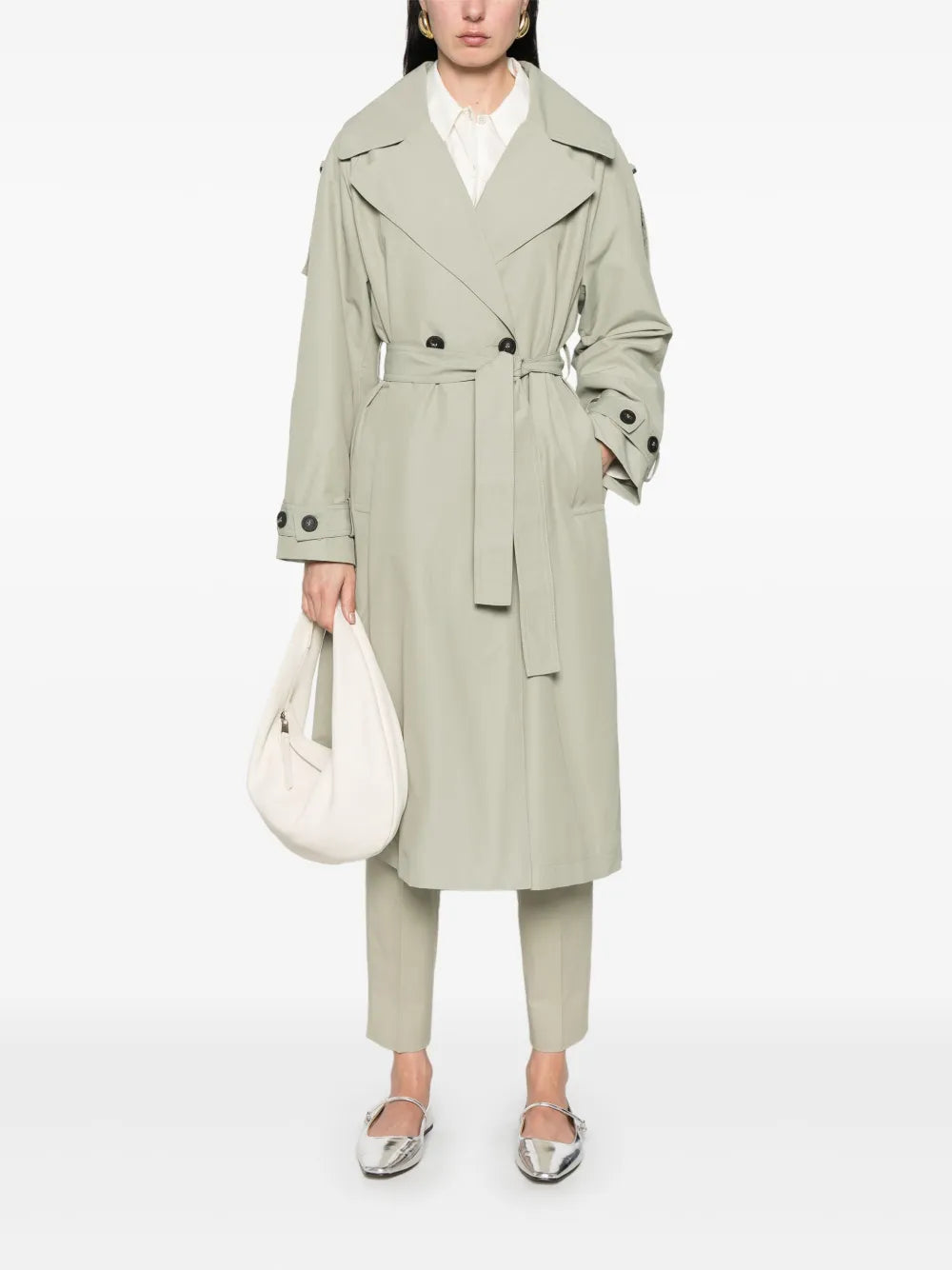 Bead-Detail Trench Coat