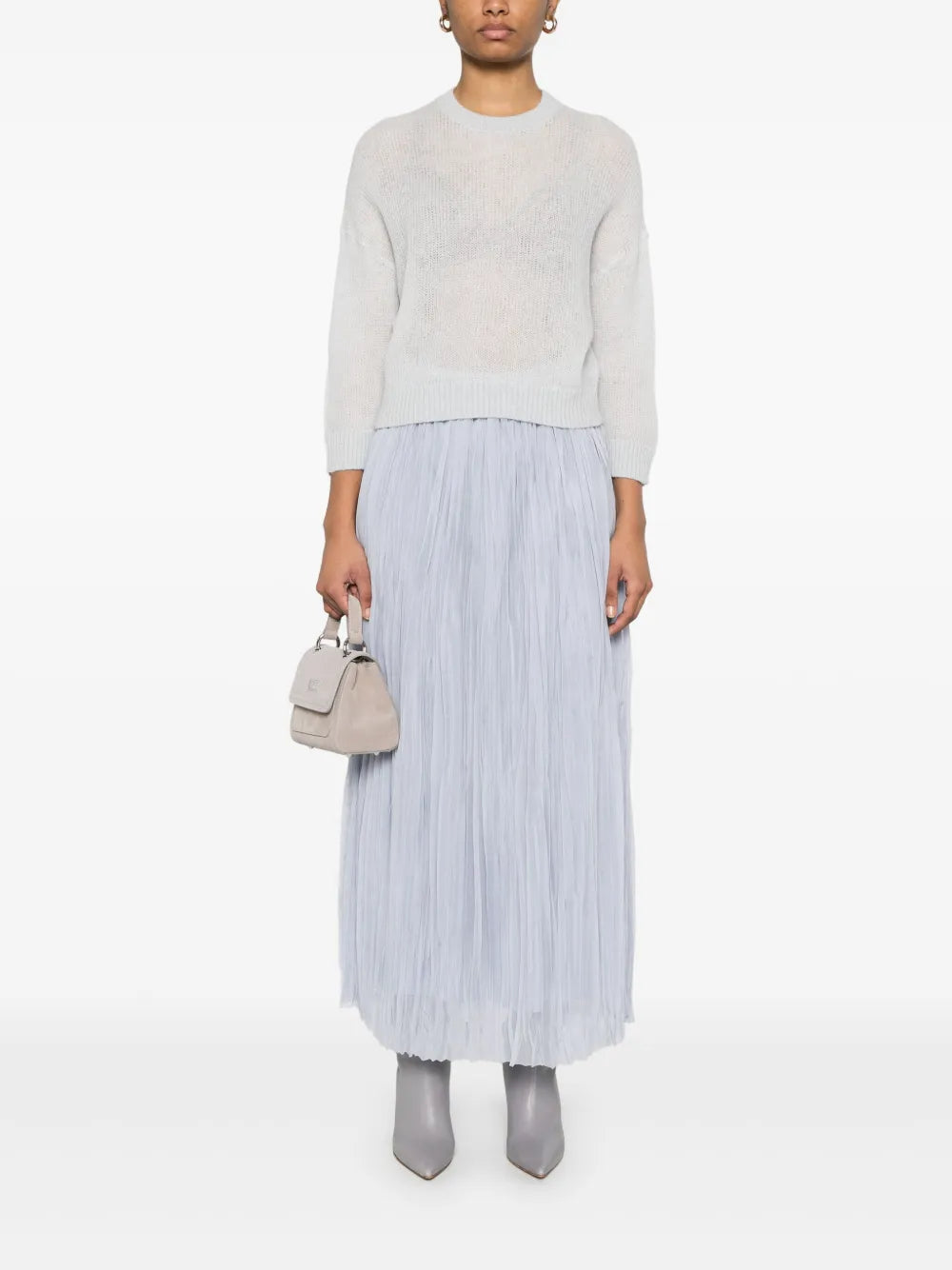 Plissé Midi Skirt