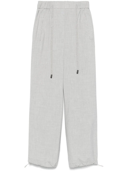 Pressed-Crease Straight-Leg Trousers