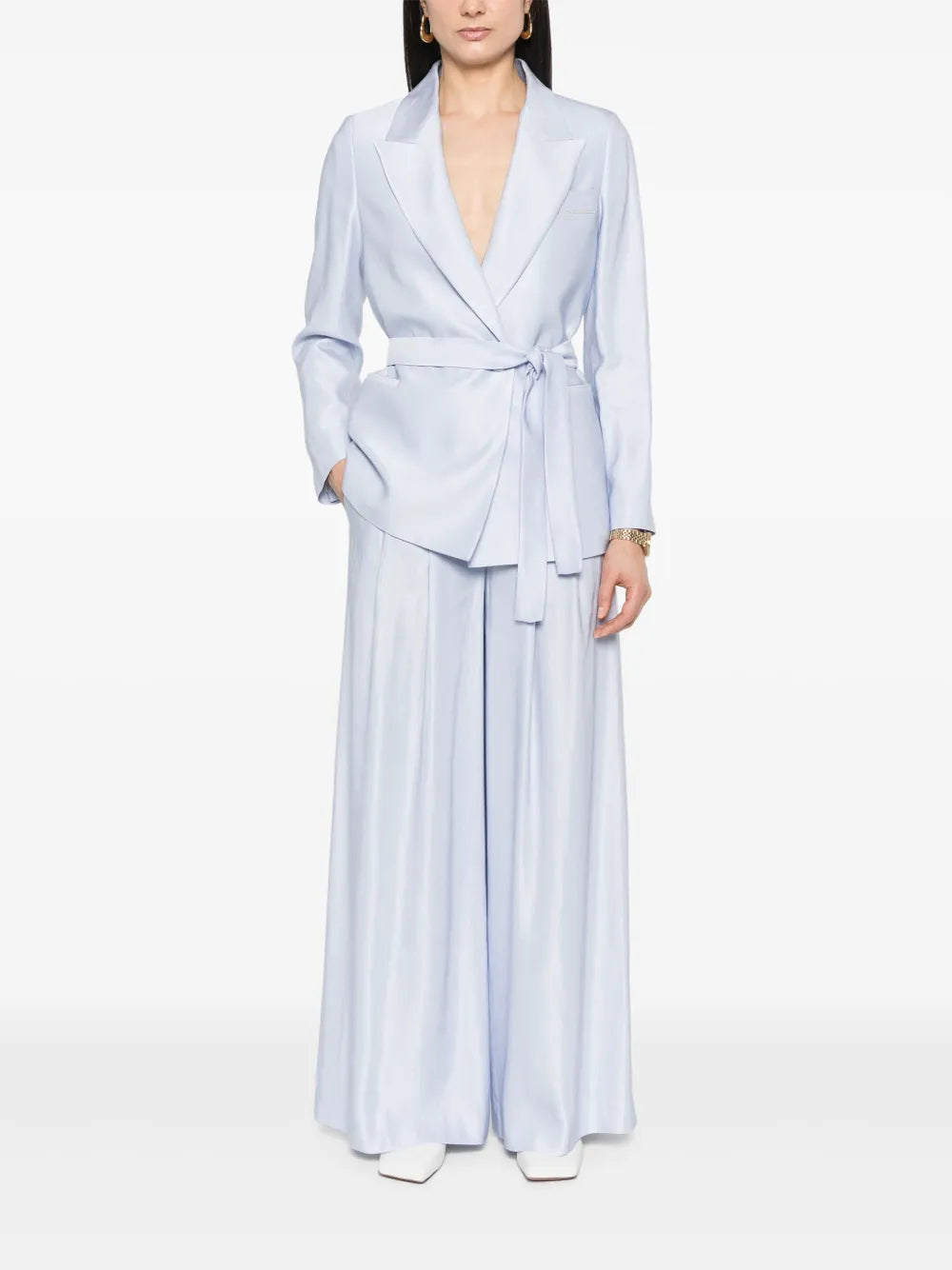 Gabardine Belted Blazer
