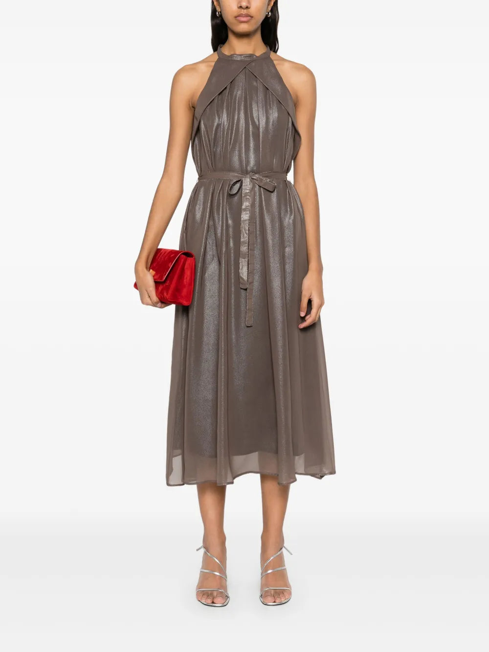Lamé Midi Dress