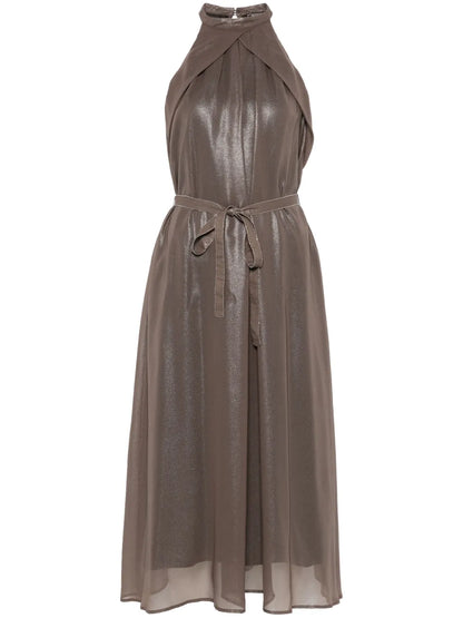 Lamé Midi Dress