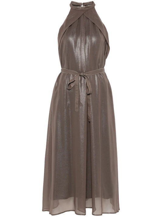 Lamé Midi Dress