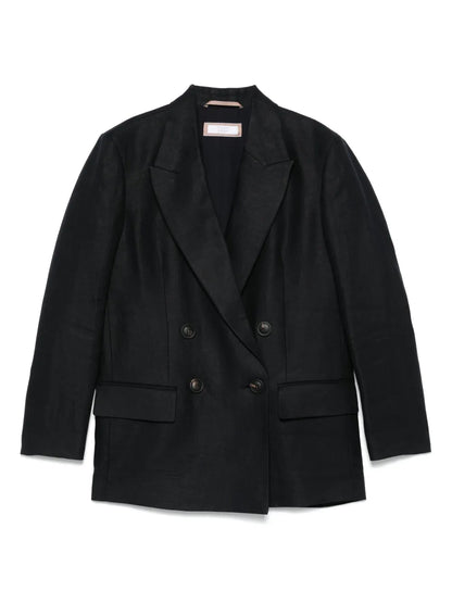 Linen Double-Breasted Blazer