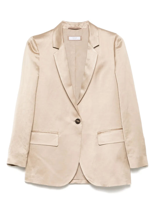 Single-Breasted Satin Blazer