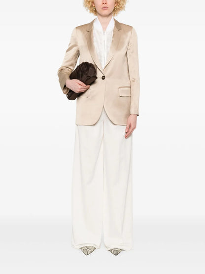 Single-Breasted Satin Blazer
