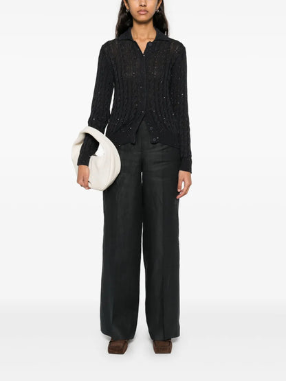 Linen Straight-Leg Trousers