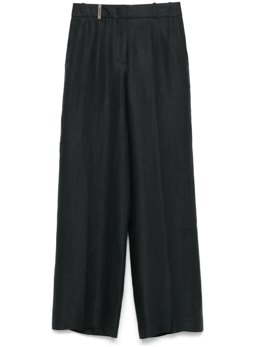 Linen Straight-Leg Trousers