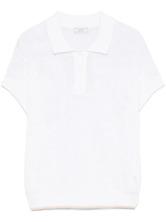 Sequin-Embellished Polo Top