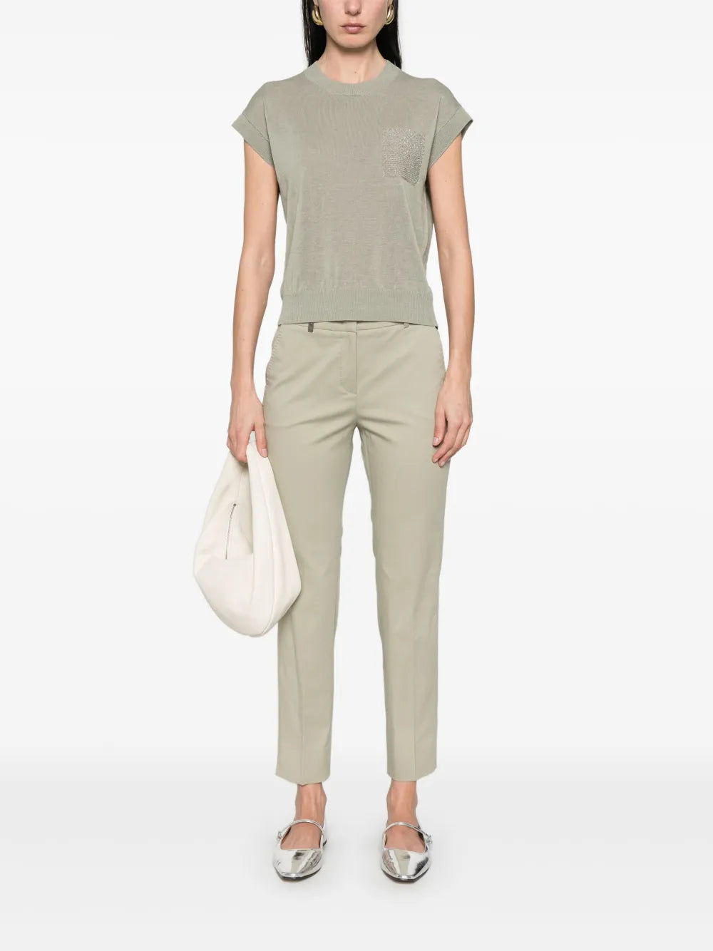 Pressed-Crease Tapered-Leg Trousers
