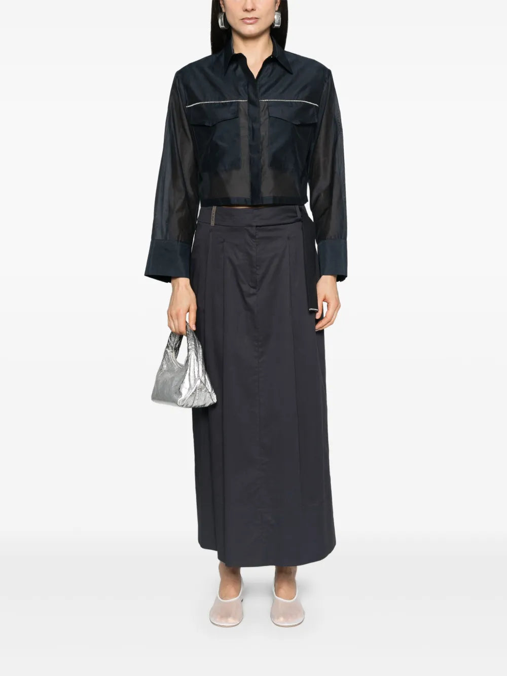 Pleated Maxi Skirt