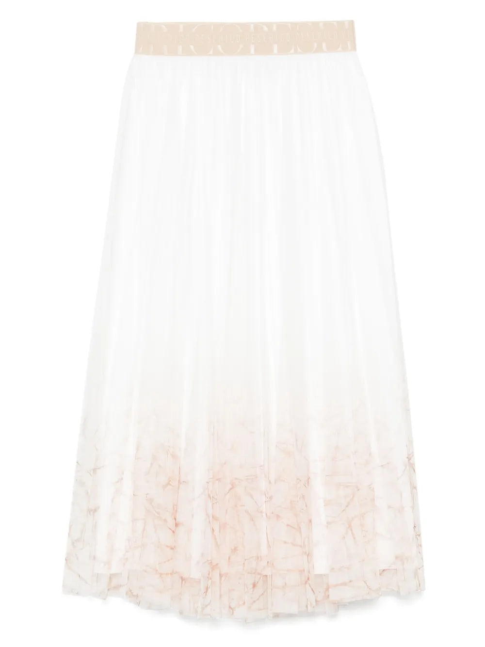Pleated Voile Midi Skirt