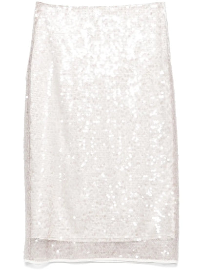 Sequin-Embellished Midi Skirt