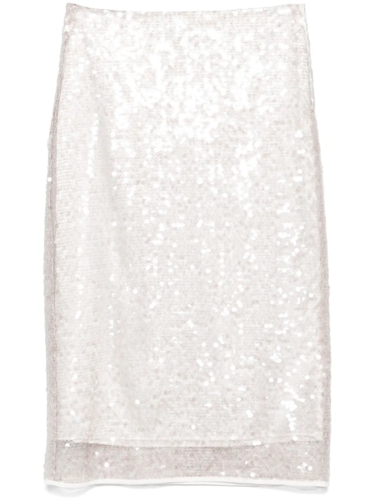 Sequin-Embellished Midi Skirt