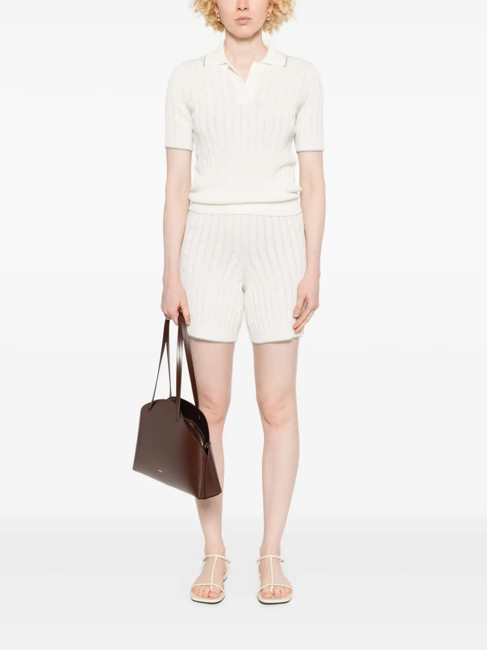 Cable-Knit Polo Shirt