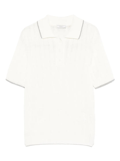 Cable-Knit Polo Shirt