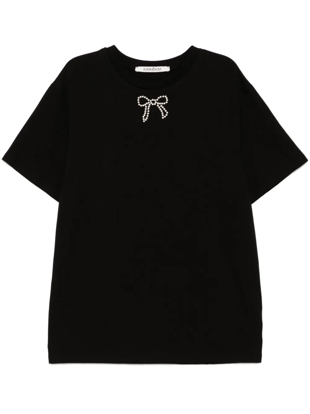 Pearl Embellished Bow T-Shirt