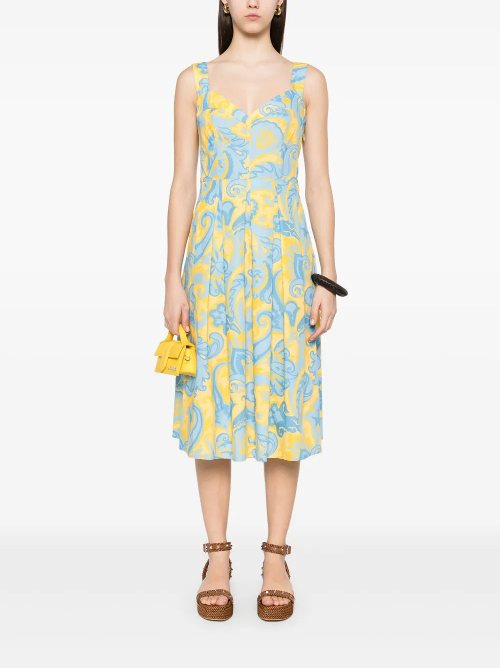 Printed Cotton Midi Dress