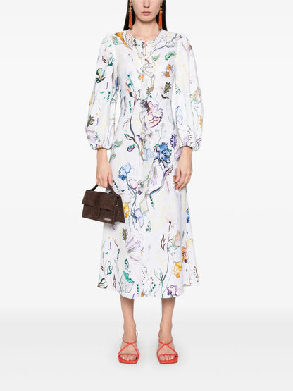 Floral Power Midi Dress