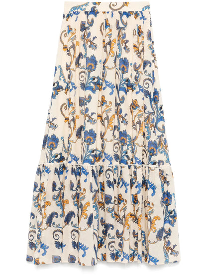 Paisley-Print Maxi Skirt