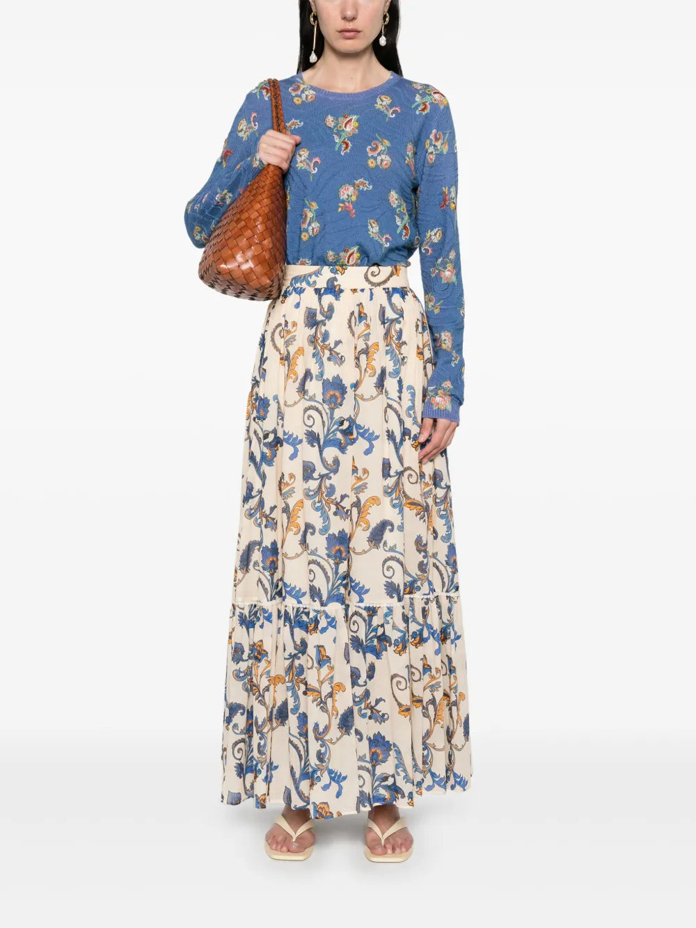 Floral-Jacquard Top