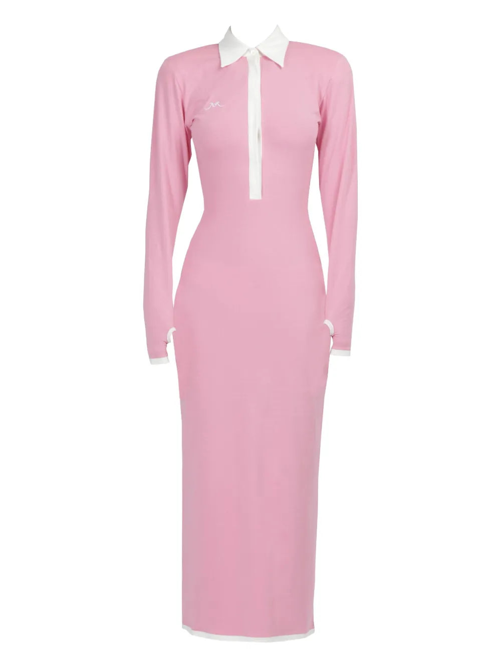 Long-Sleeves Jersey Midi Dress