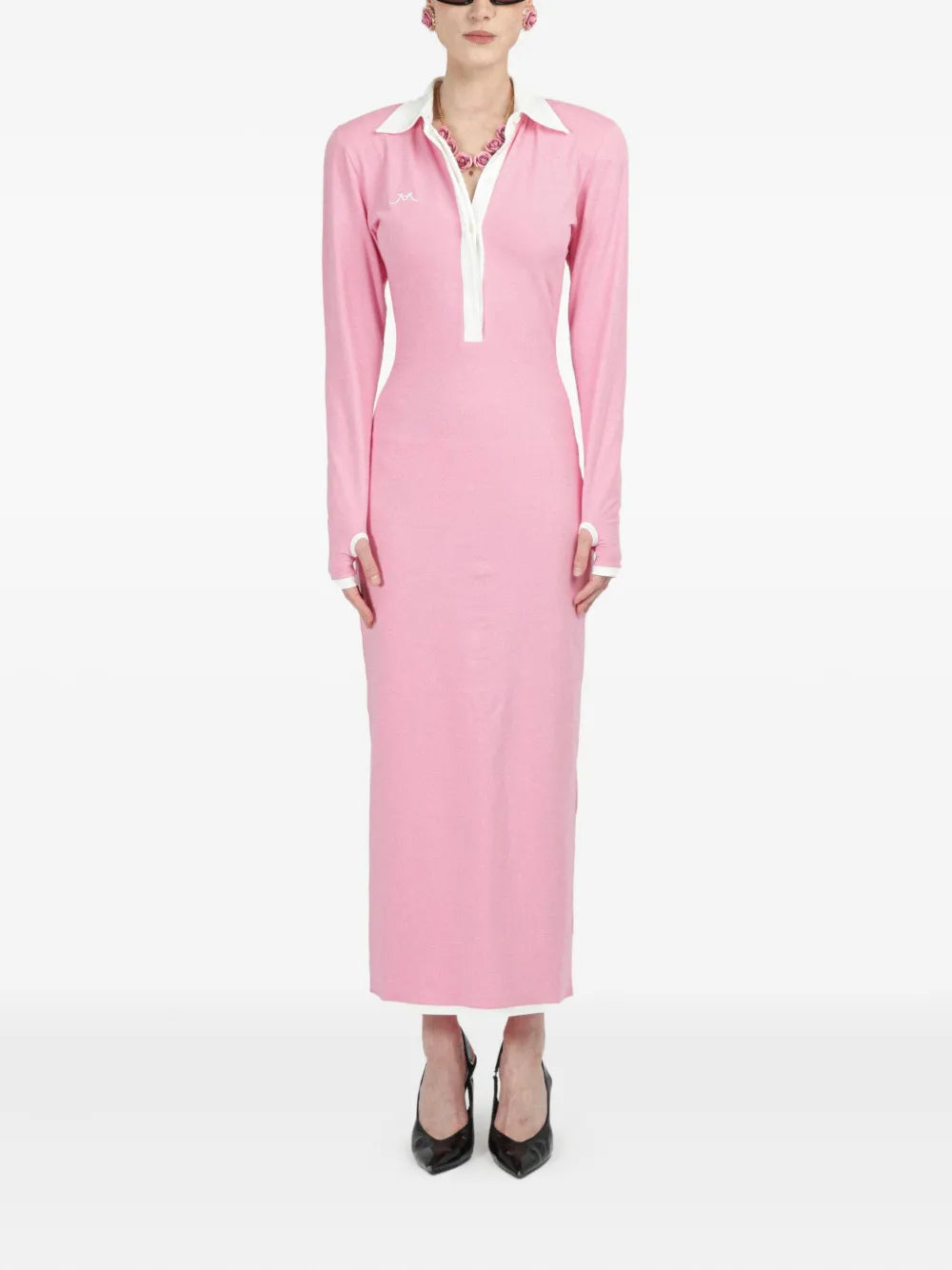 Long-Sleeves Jersey Midi Dress