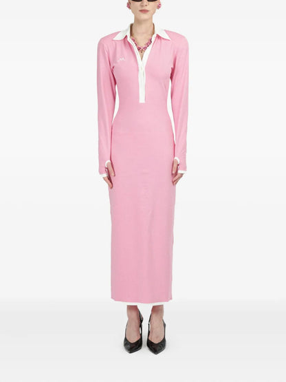 Long-Sleeves Jersey Midi Dress