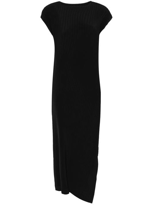 Vigor Pleats Solid Maxi Dress
