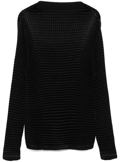Suede Like Pleats Top