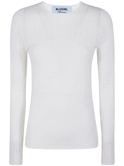 Pointelle-Knit Jumper