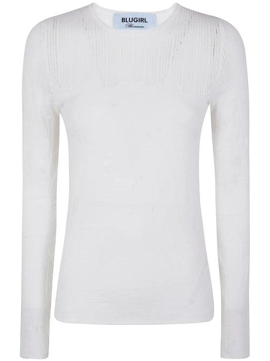 Pointelle-Knit Jumper