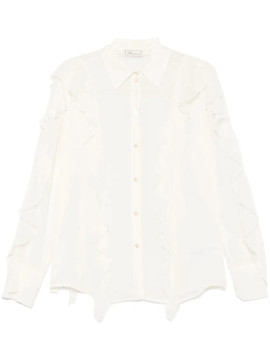 Ruffled Silk Shirt