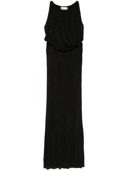 Draped-Detail Maxi Dress