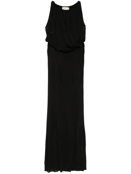 Draped-Detail Maxi Dress