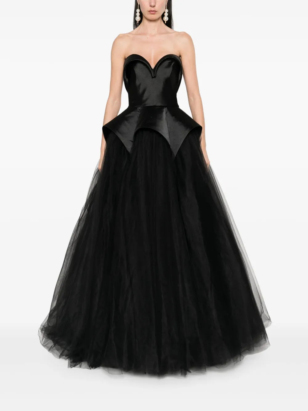 Sweetheart-Neck Tulle Gown