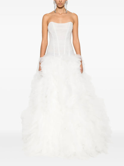 Ruched Tulle Gown
