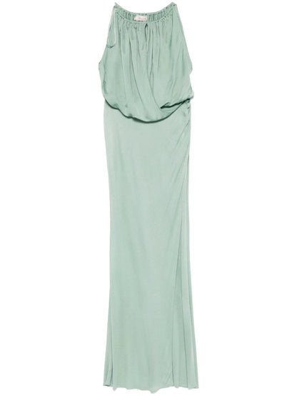 Draped-Detail Maxi Dress