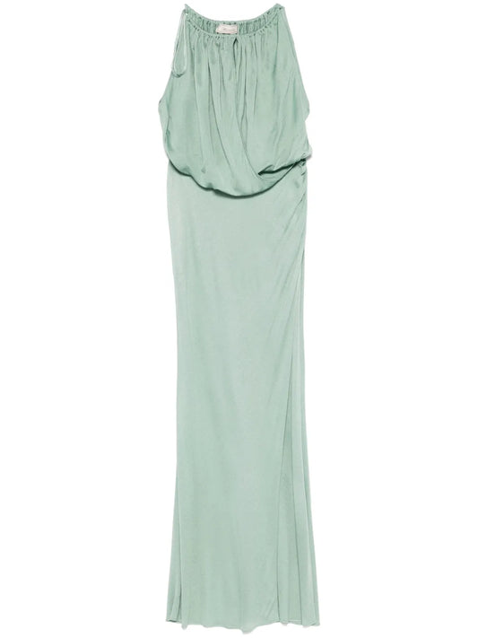 Draped-Detail Maxi Dress