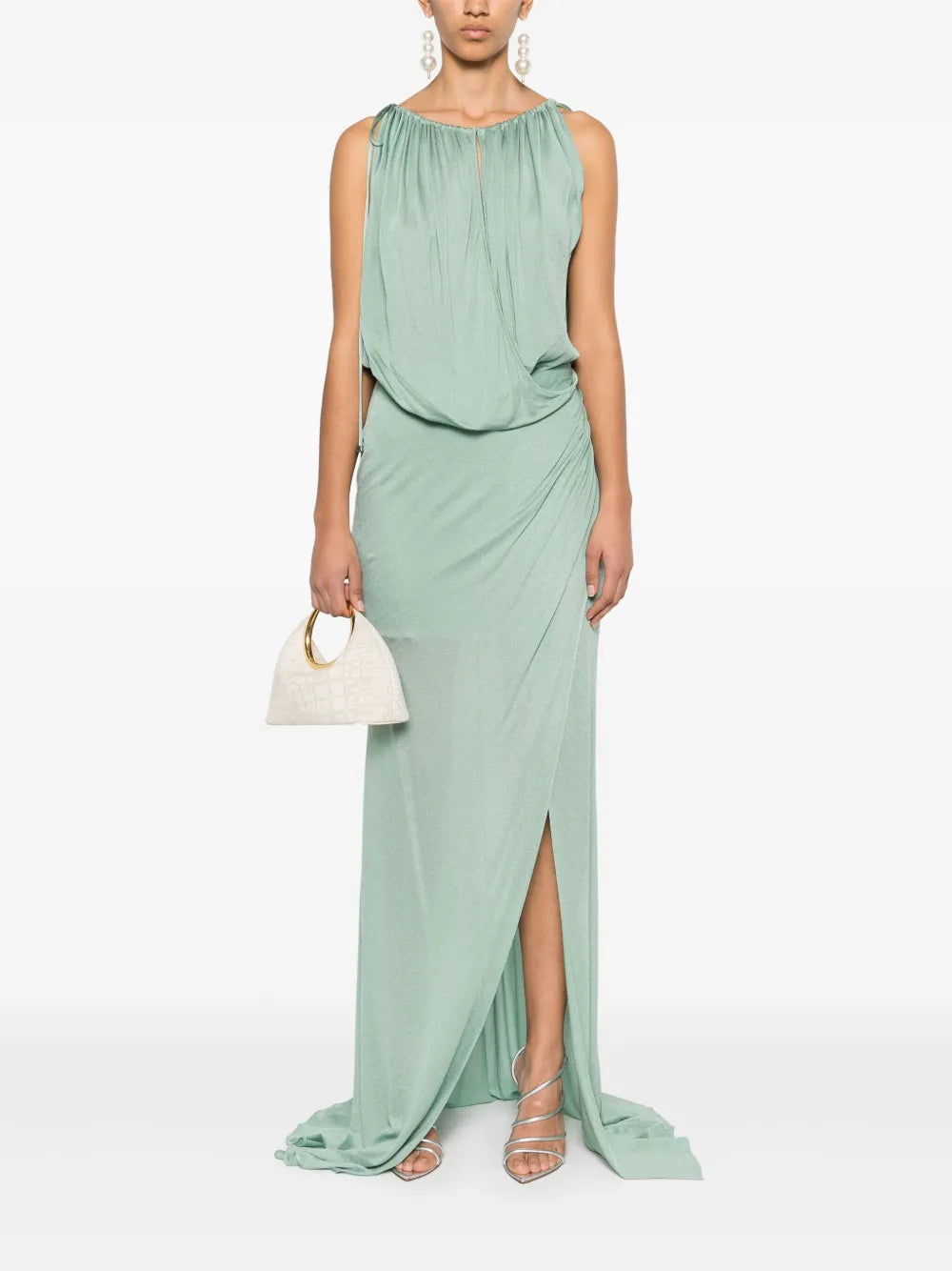 Draped-Detail Maxi Dress